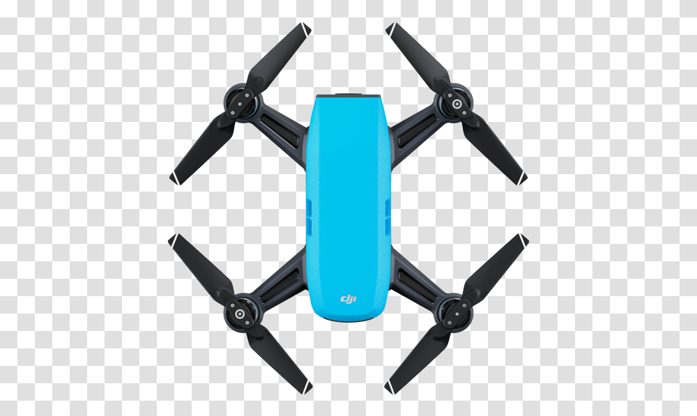 Dji Spark Blue Drone Top View Dji Spark Drone Blue, Lighting, Cushion, Silhouette, Tool Transparent Png