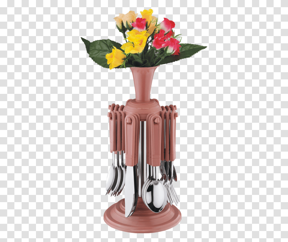 Dk 209 Super 24 Pcs Revolving Cutlery Set Spoon Set With Stand, Plant, Fork, Flower, Blossom Transparent Png
