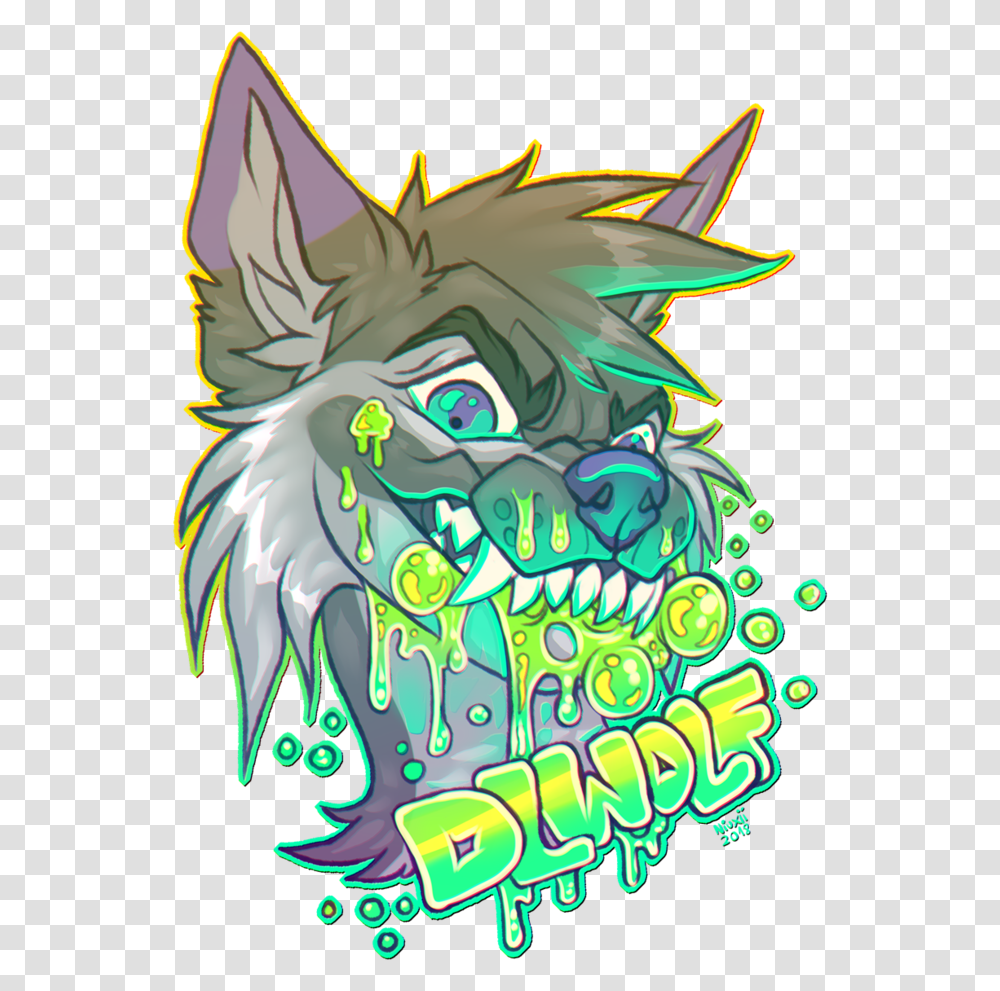 Dl Wolf Slime Badge Niuxey Commission Wolf Furry Badge Art, Pattern, Animal, Floral Design Transparent Png