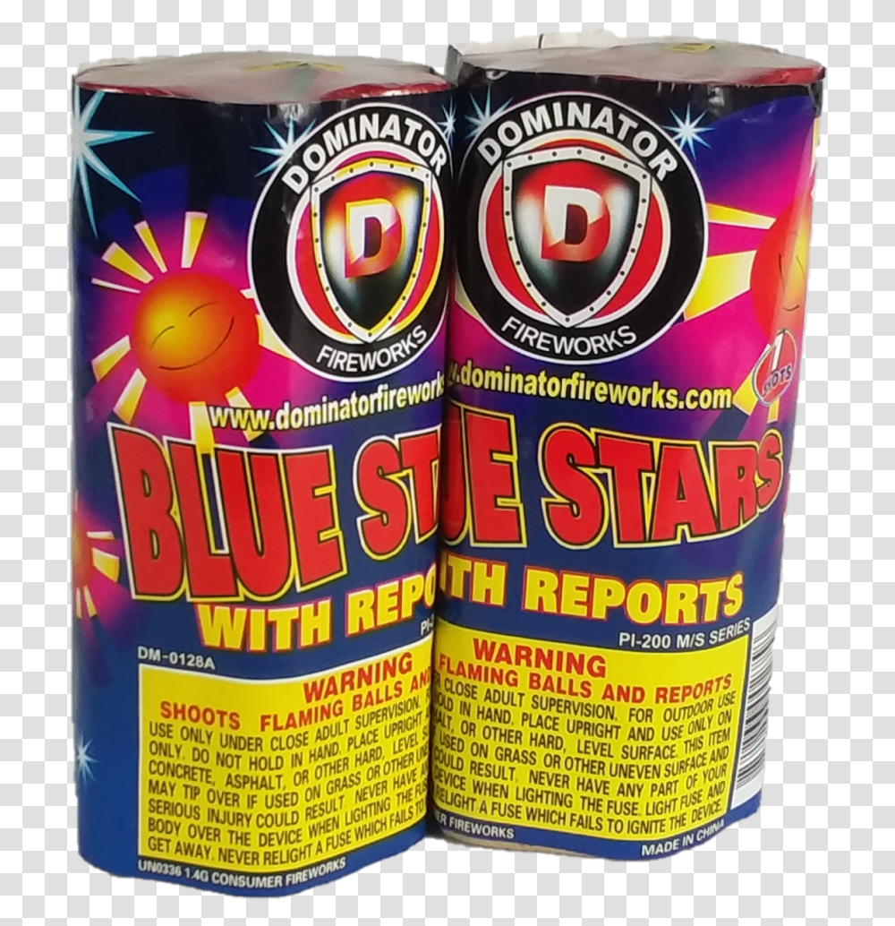 Dm 0128a Blue Stars W Reports Fireworks, Tin, Can, Beer, Alcohol Transparent Png