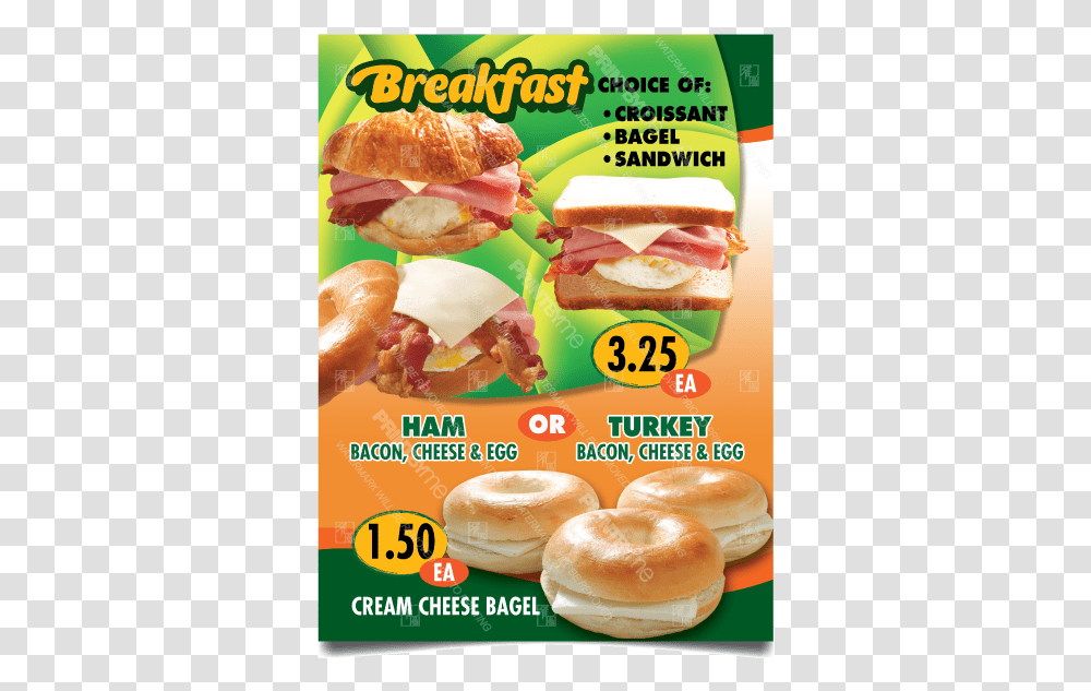 Dn 052 Breakfast Sandwiches Poster Bun, Burger, Food, Bread, Bagel Transparent Png