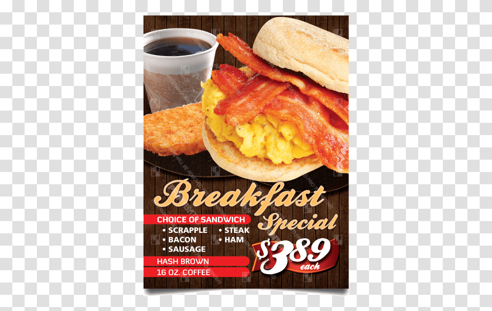 Dn 057 Breakfast Sandwich Special Poster Coffee And Sandwich Promotion Poster, Advertisement, Flyer, Paper, Brochure Transparent Png