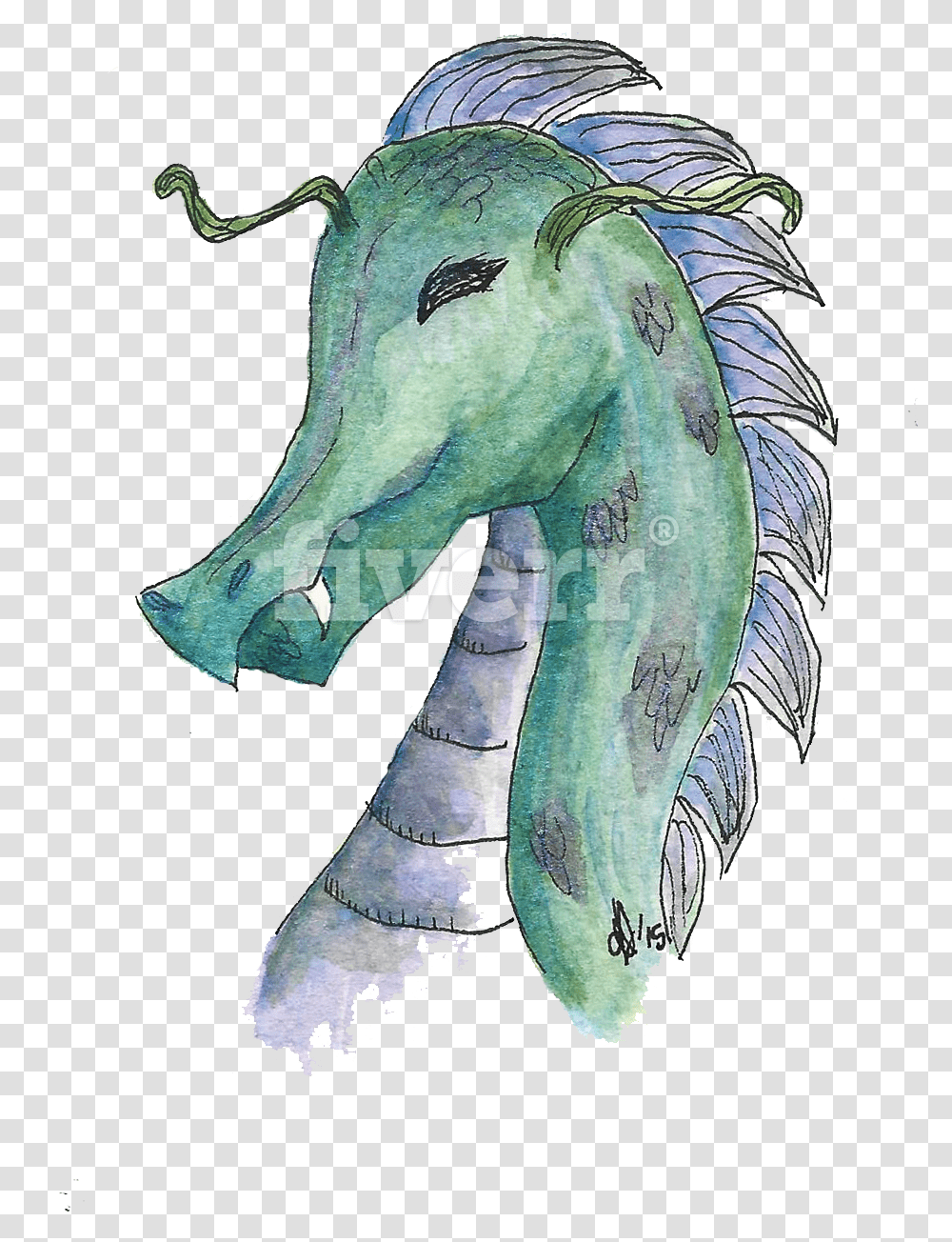 Do A Watercolor And Ink Illustration Of Whatever You Illustration, Mammal, Animal, Sea Life, Seahorse Transparent Png