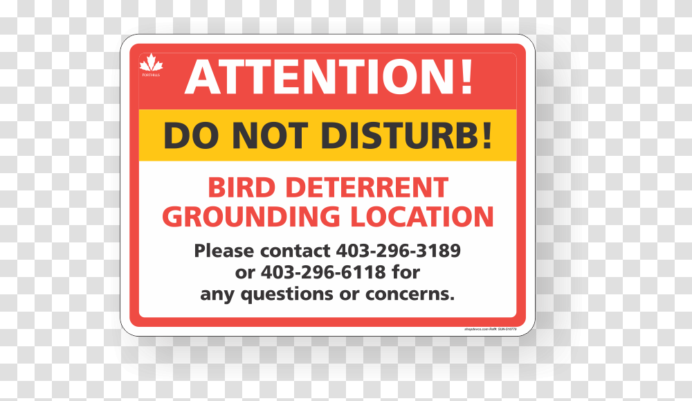 Do Not Disturb Bird Deterrent Sign Download Waterfront Toronto, Label, Id Cards, Document Transparent Png