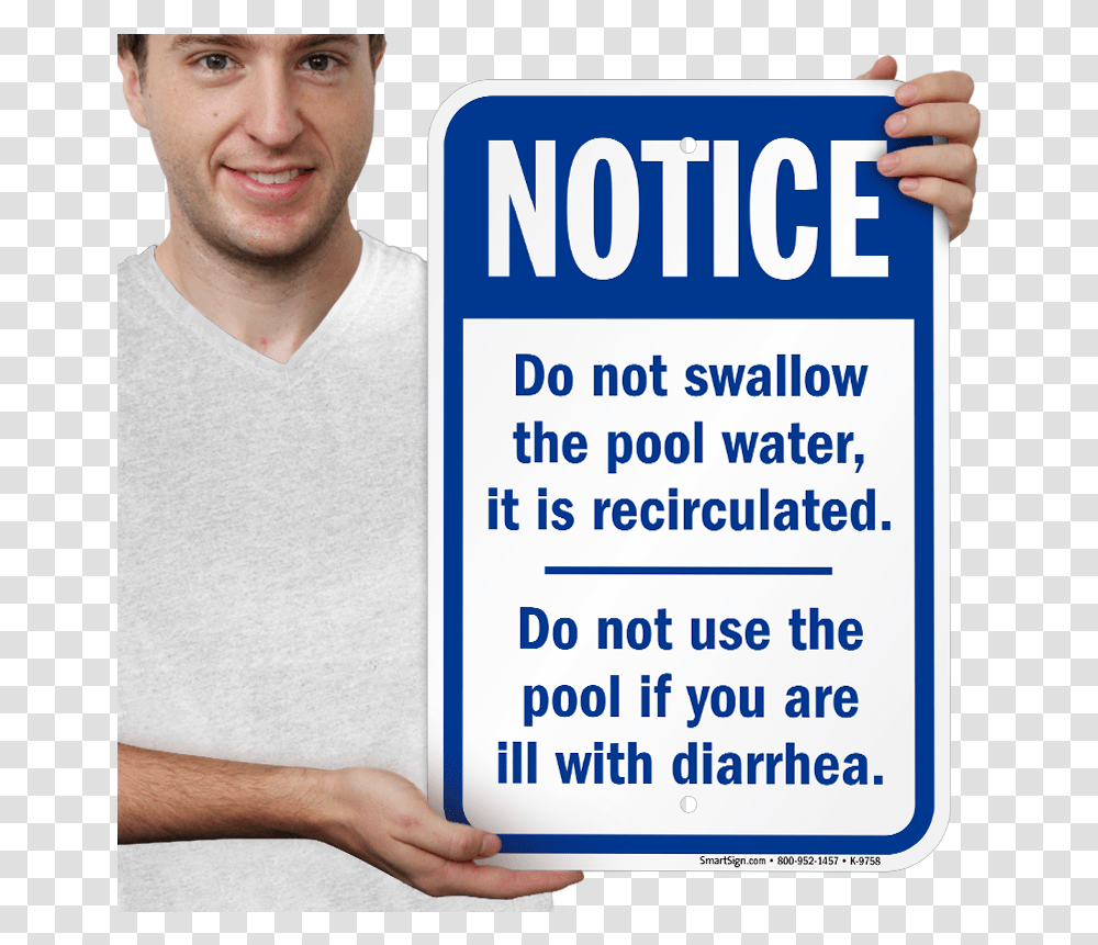 Do Not Swallow Pool Water Sign Sku K 9758 Active Shirt, Person, Text, Advertisement, Poster Transparent Png