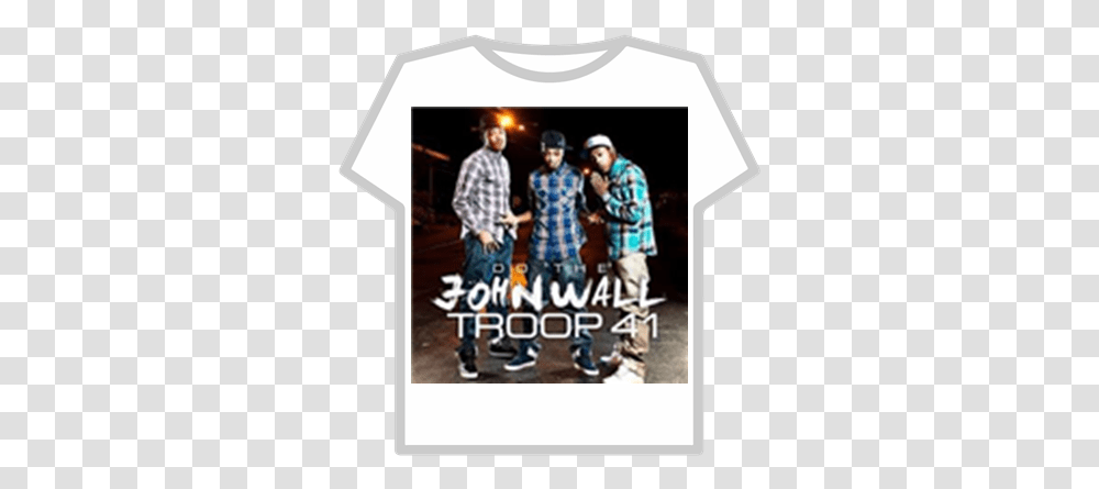 Do The John Wall Troop 41 Roblox Supreme Logo With Black Background, Clothing, Person, Long Sleeve, Text Transparent Png