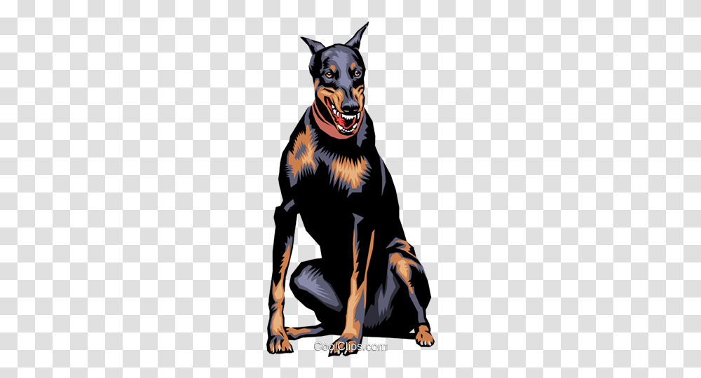 Doberman Pinscher Dog Royalty Free Vector Clip Art Illustration, Mammal, Animal, Person, Pet Transparent Png