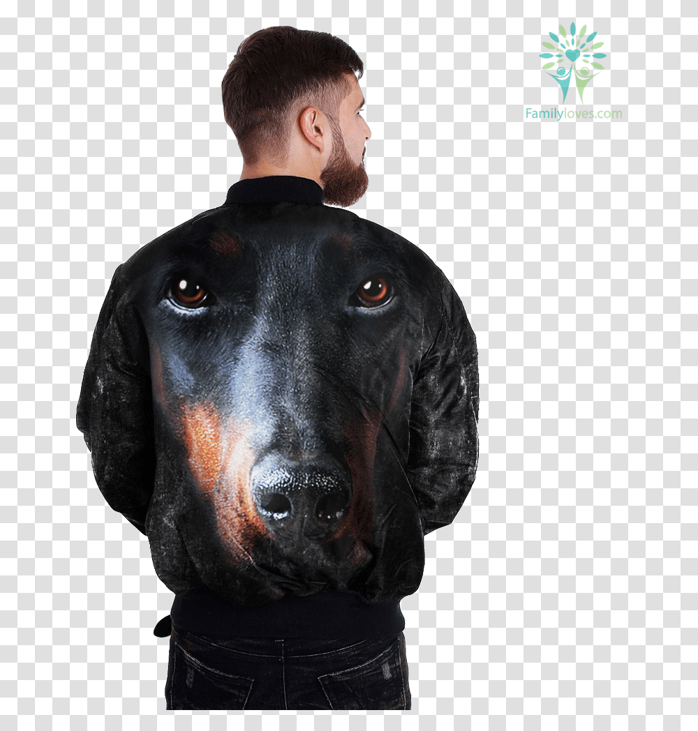 Doberman Pinscher Over Print Jacket Tag Familyloves Give A Man A Motorcycle, Hound, Pet, Canine, Animal Transparent Png