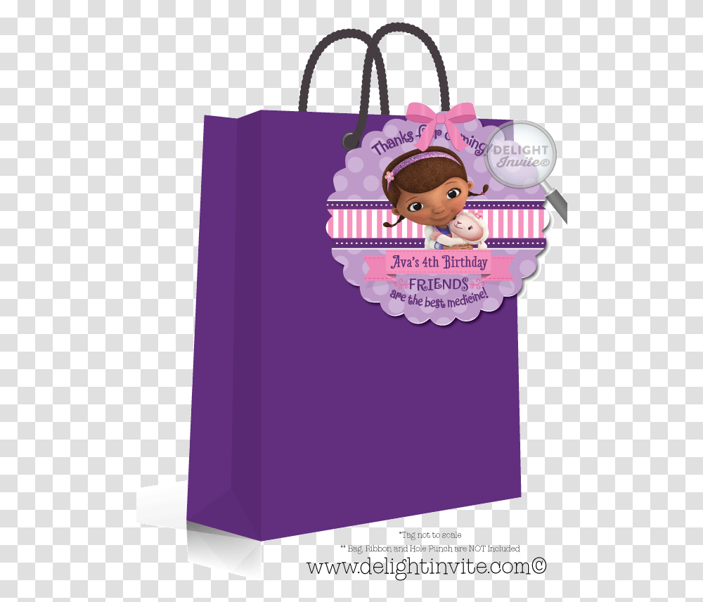 Doc Mcstuffins Birthday Favor Tags My Little Pony Birthday Favors Bags, Shopping Bag, Flyer, Poster, Paper Transparent Png