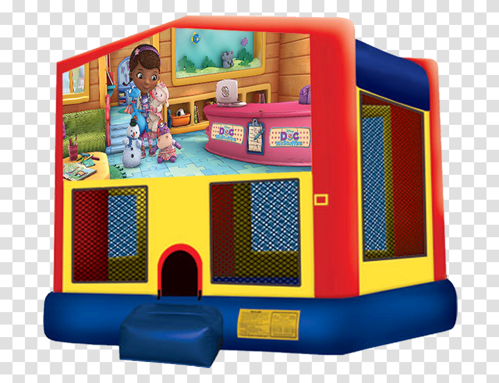 Doc Mcstuffins Bouncer Pj Masks Bounce House, Indoor Play Area, Playground, Inflatable, Person Transparent Png