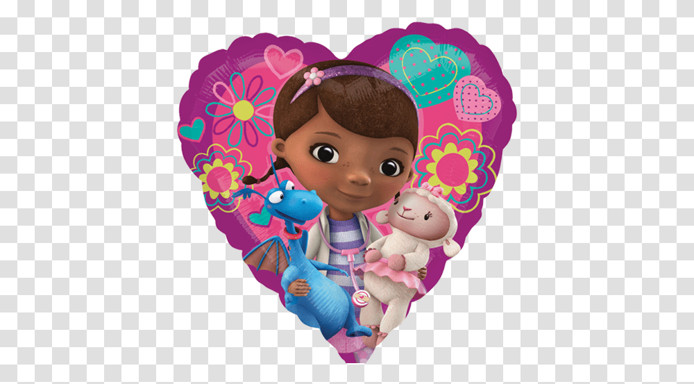 Doc Mcstuffins Love Heart Standard Doc Mcstuffins Balloon, Doll, Toy, Person, Human Transparent Png