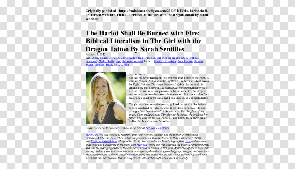 Doc The Harlot Shall Be Burned With Fire Biblical Sarah Sentilles, Person, Monitor, Face, Female Transparent Png