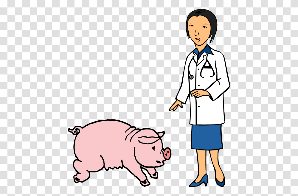 Doctor And Pig Clip Art, Person, Human, Animal, Hog Transparent Png