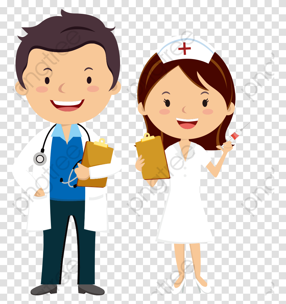 Doctor Cartoon Cartoon Nurse And Doctor, Person, Human, People, Girl Transparent Png