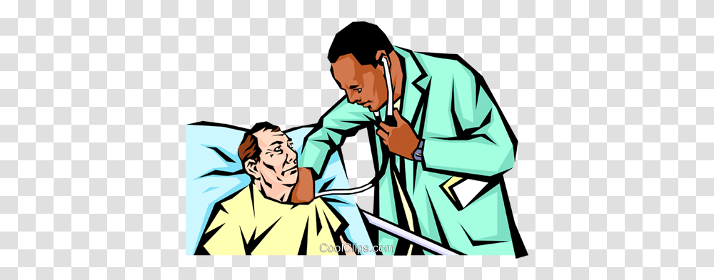 Doctor Examining An Old Man Royalty Free Vector Clip Art, Person, Human, Veterinarian, Patient Transparent Png