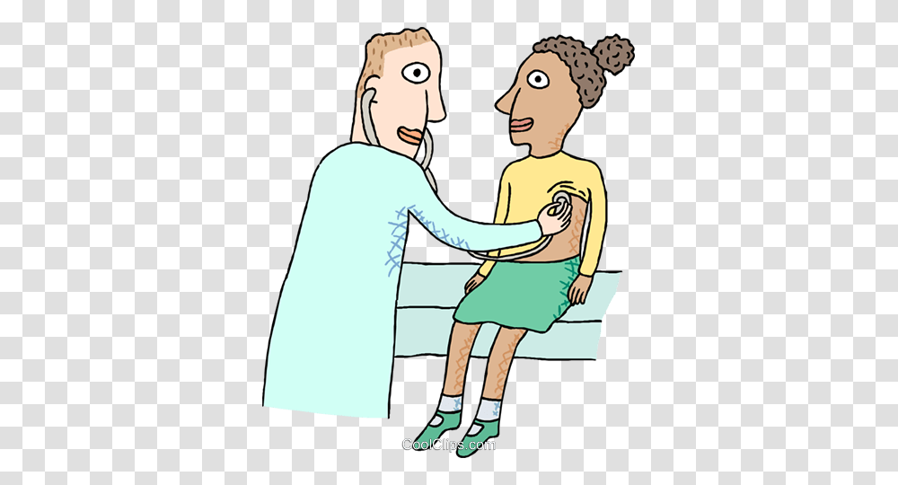 Doctor Examining Child Royalty Free Vector Clip Art Illustration, Person, Sleeve, Dating Transparent Png