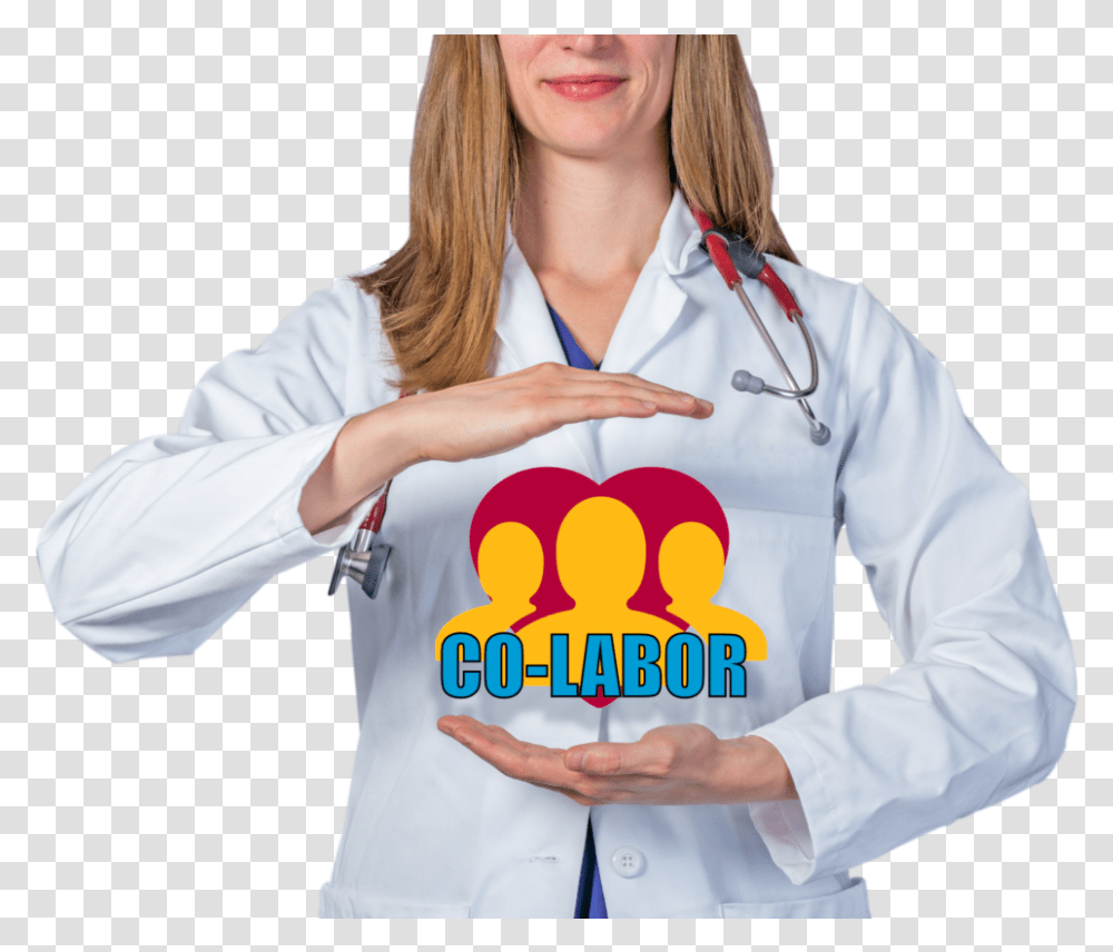 Doctor Hands Around Custom 2 Girl, Apparel, Lab Coat, Sleeve Transparent Png