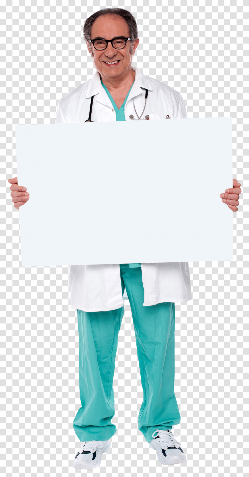 Doctor Holding Banner Image Doctor Holding Banner, Person, Human, White Board Transparent Png
