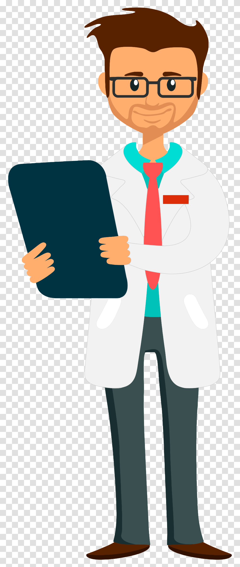 Doctor Holding Clipboard Clipart Doctor, Shirt, Person, Tie Transparent Png