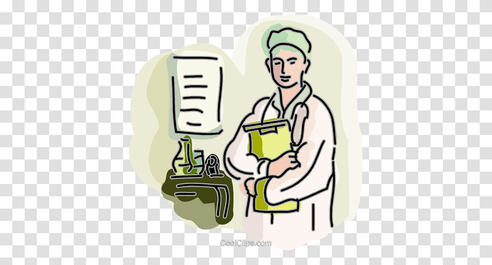 Doctor Holding Clipboard Royalty Free Vector Clip Art Illustration, Person, Human, Washing, Dentist Transparent Png