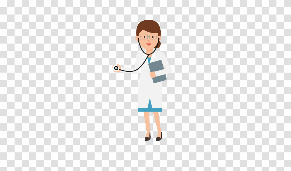 Doctor Holding Stethoscope Cartoon, Person, Human, Nurse, Costume Transparent Png