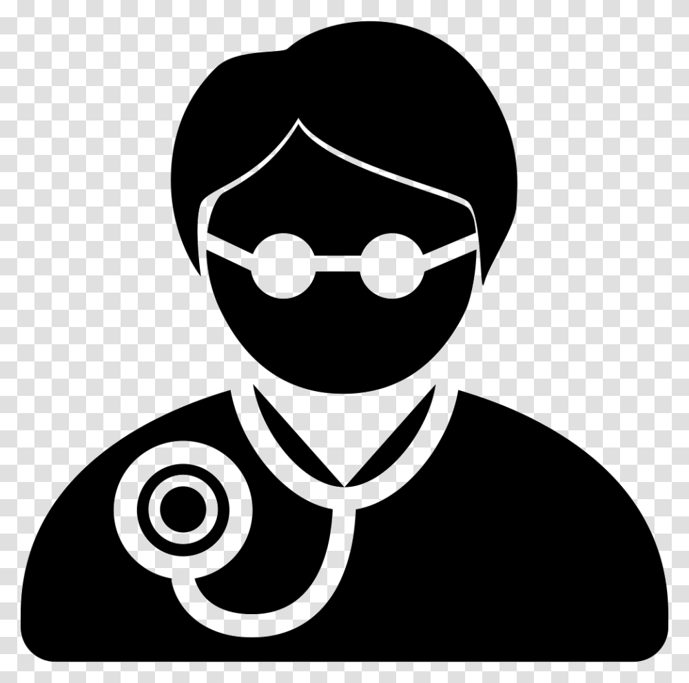 Doctor Icon Illustration Doctor, Stencil, Face, Silhouette, Hurdle Transparent Png
