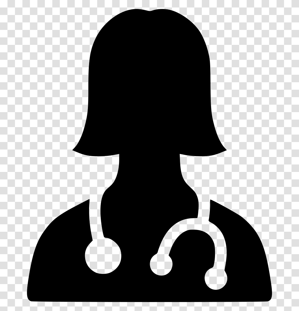 Doctor Physician Female Female Doctor Icon, Silhouette, Stencil, Person, Human Transparent Png