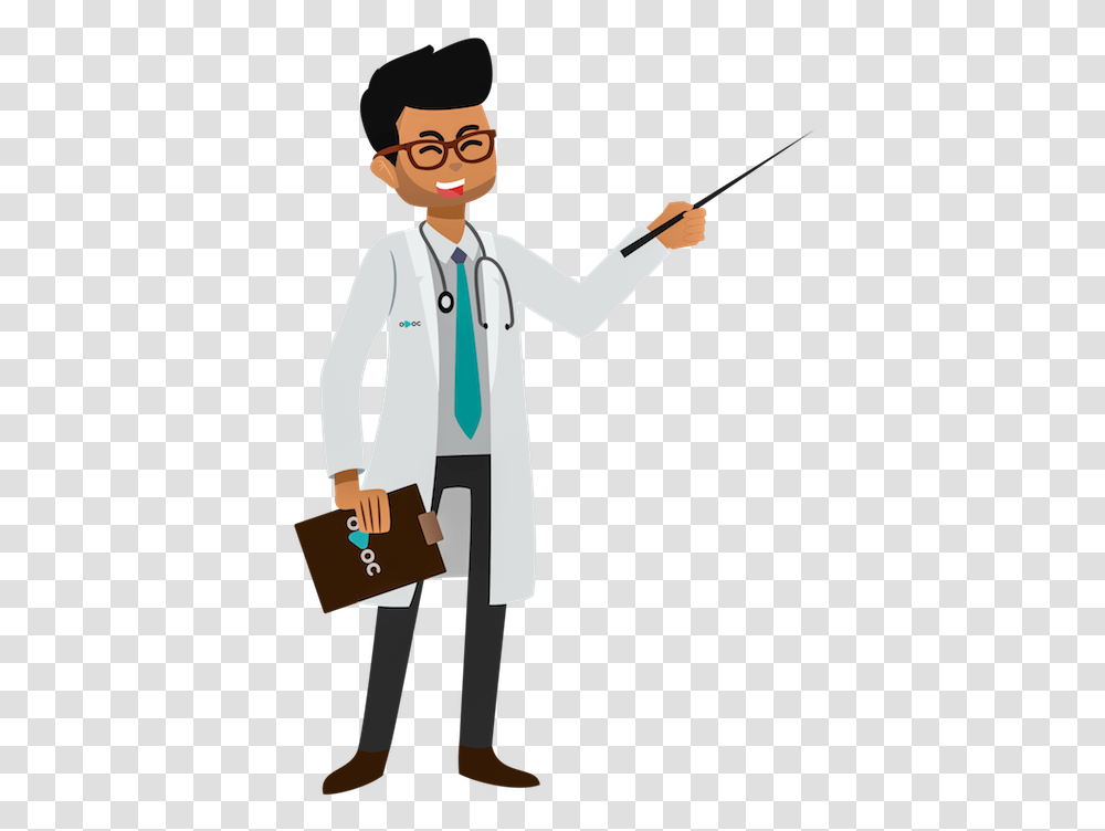 Doctor Pointing Clipart, Person, Human, Apparel Transparent Png