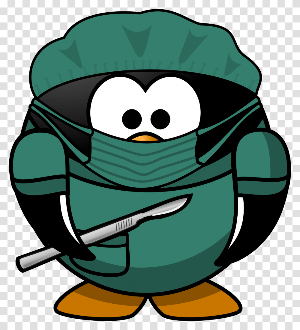 Doctor Tux Animal Bird Bonnet Hospital Mask Surgery Clipart, Helmet, Apparel, Jar Transparent Png