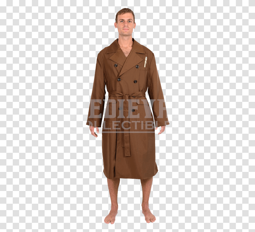 Doctor Who Tenth Doctor Trench Coat Robe, Apparel, Overcoat, Person Transparent Png