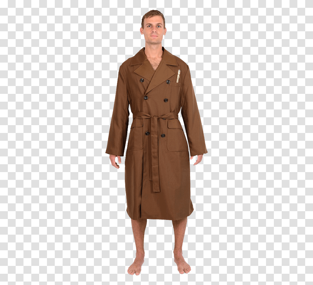 Doctor Who Tenth Doctor Trench Coat Robe, Apparel, Overcoat, Person Transparent Png