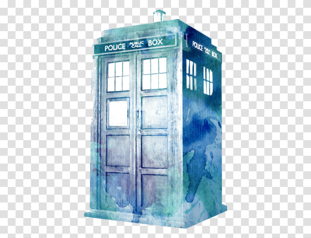 Doctor Who Watercolor Tardis Doctor Who, Door, Phone Booth, Potted Plant, Vase Transparent Png