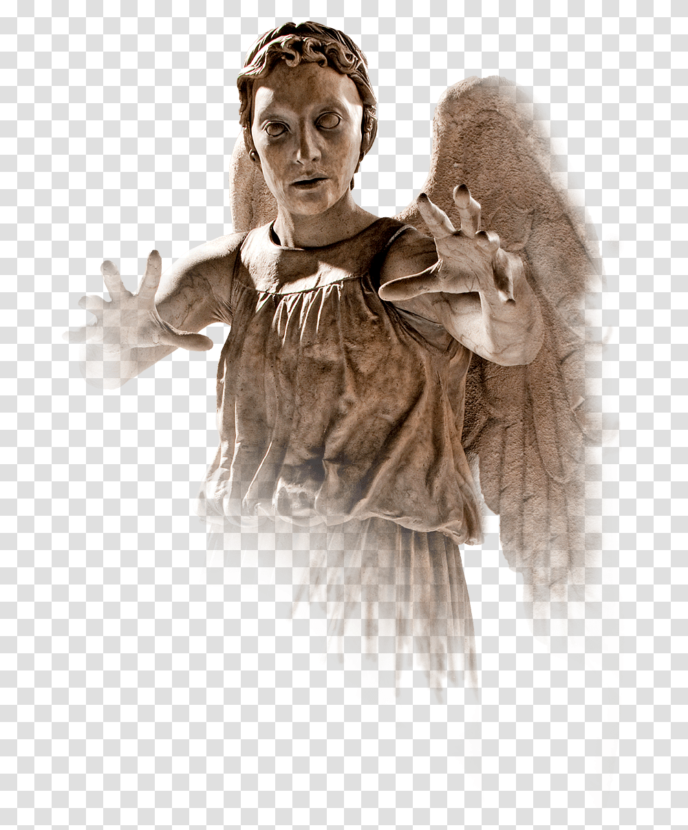 Doctor Who Weeping Angels, Sculpture, Person Transparent Png