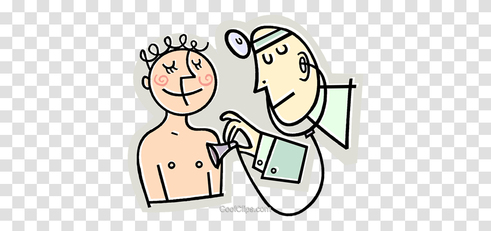 Doctor With A Patient And Stethoscope Royalty Free Vector Clip Art, Clinic, Scientist, Washing Transparent Png