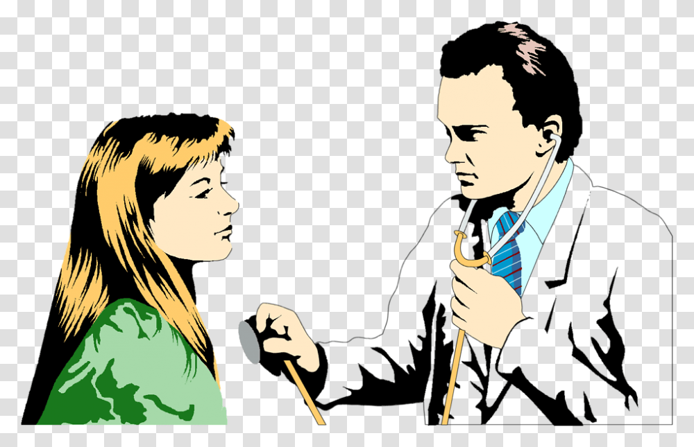 Doctor With Patient Clipart The Cliparts Databases, Person, Crowd, People, Stick Transparent Png