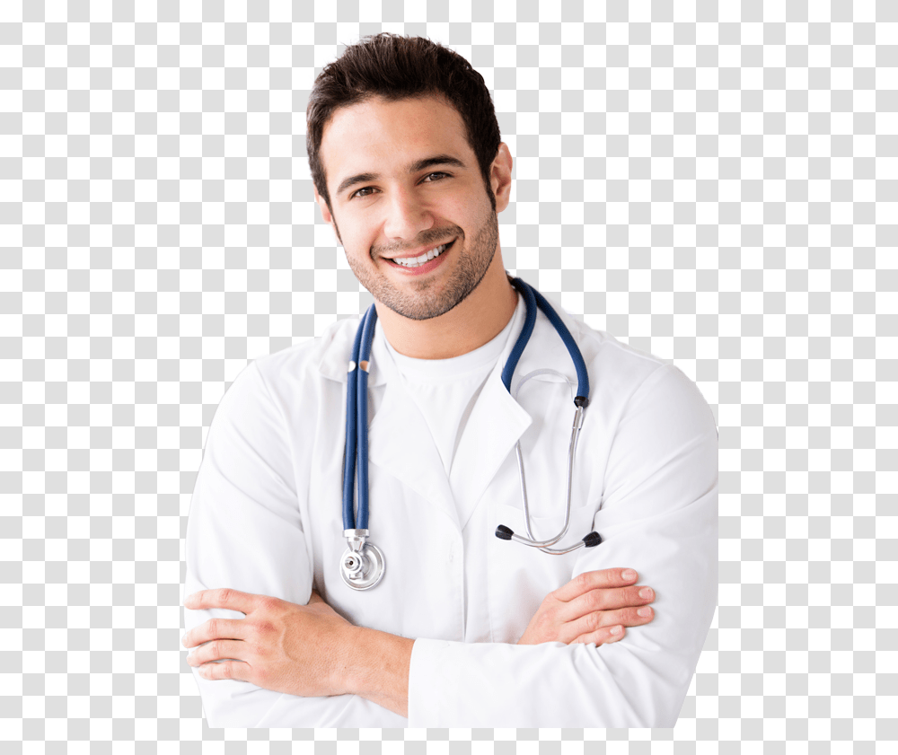 Doctor With Stethoscope Download Doctor Images Hd, Person, Lab Coat, Shirt Transparent Png
