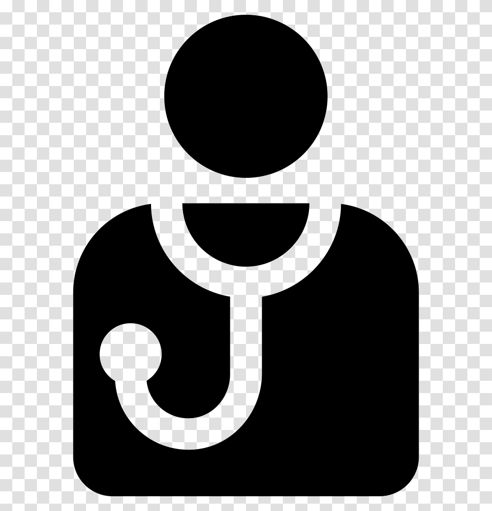 Doctor With Stethoscope Icon Free Download, Stencil Transparent Png