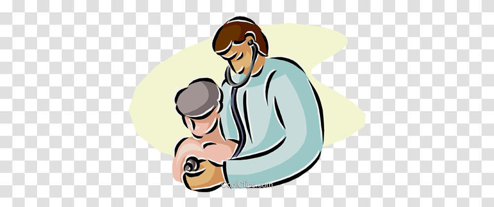Doctor With Young Patient Royalty Free Vector Clip Art, Kneeling, Hug, Dentist, Washing Transparent Png