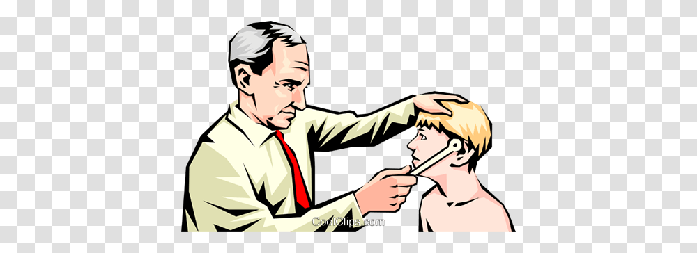 Doctor With Young Patient Royalty Free Vector Clip Art, Person, Worker, Leisure Activities, Comics Transparent Png