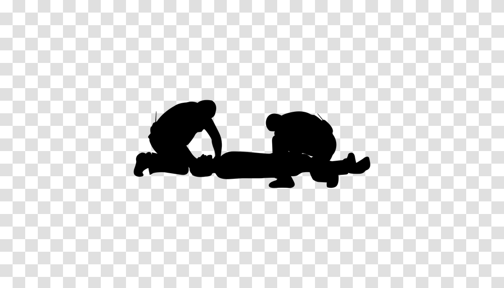 Doctors Giving First Aid Silhouette, Gray, World Of Warcraft Transparent Png