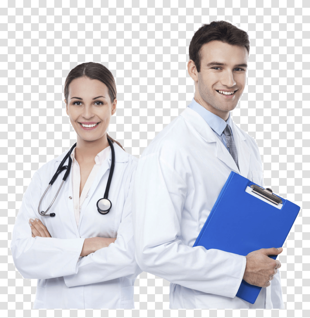 Doctors Images Man And Woman Doctor, Lab Coat, Person, Shirt Transparent Png