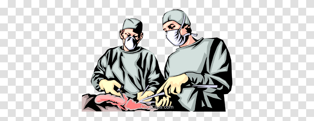 Doctors Operating Royalty Free Vector Clip Art Illustration, Helmet, Apparel, Person Transparent Png
