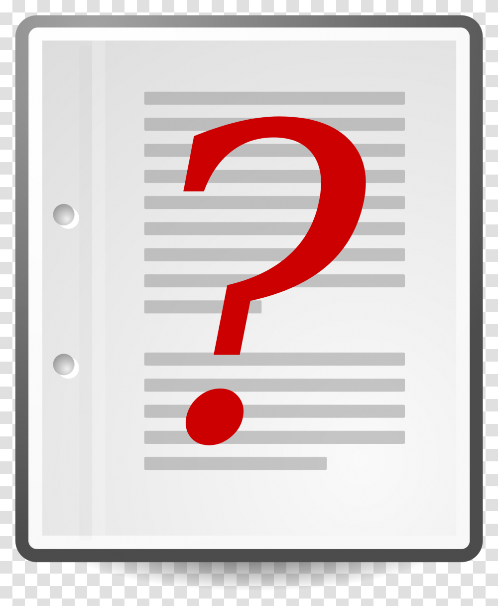 Document With Question Mark, Number, Electronics Transparent Png