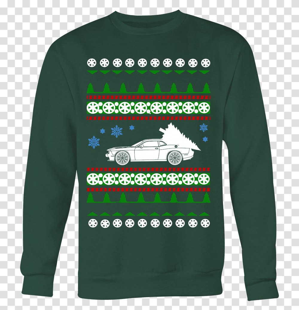 Dodge Challenger Srt Hellcat Ugly Christmas Sweater E36 Christmas Sweater, Sleeve, Apparel, Long Sleeve Transparent Png