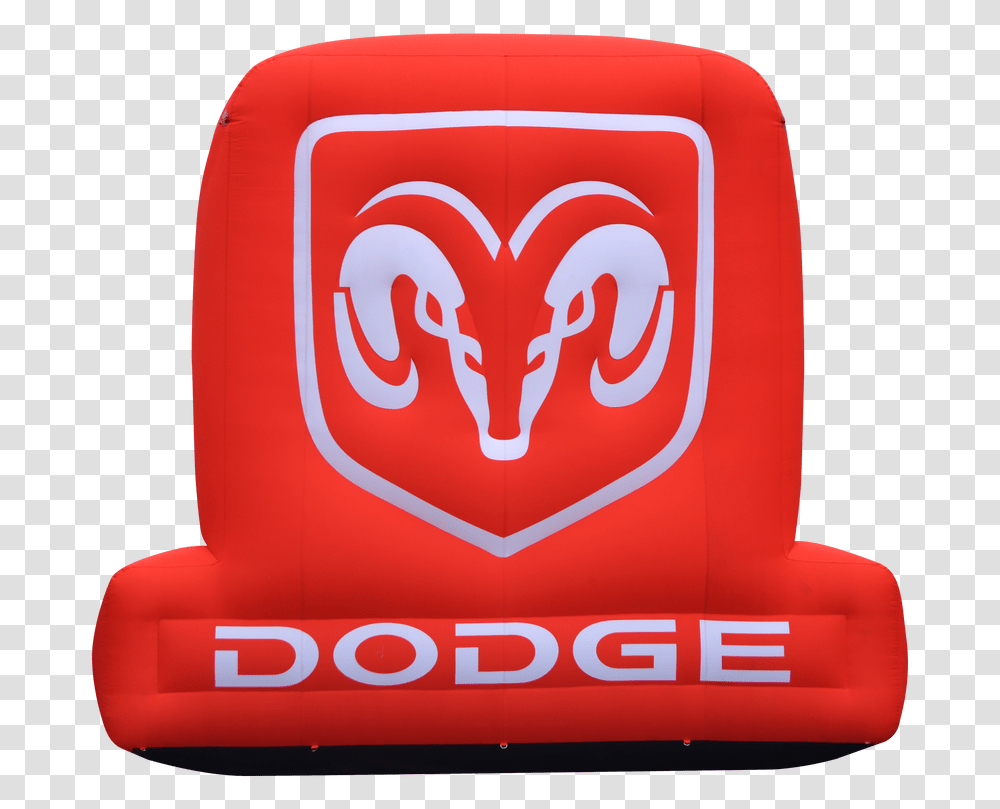 Dodge Inflatable Advertising Car Dealership Promotional Dodge Logo White, Cushion, First Aid, Trademark Transparent Png