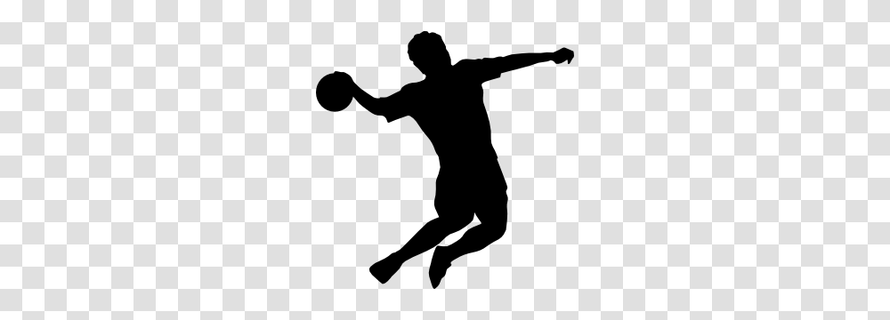 Dodgeball Player In Mid Air Sticker, Person, Human, Silhouette, Sphere Transparent Png