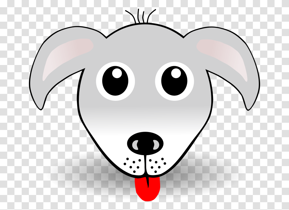 Dog 01 Face Cartoon Grey, Animals, Stencil, Mammal, Food Transparent Png