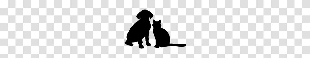 Dog And Cat Silhouette, Black Cat, Pet, Mammal, Animal Transparent Png