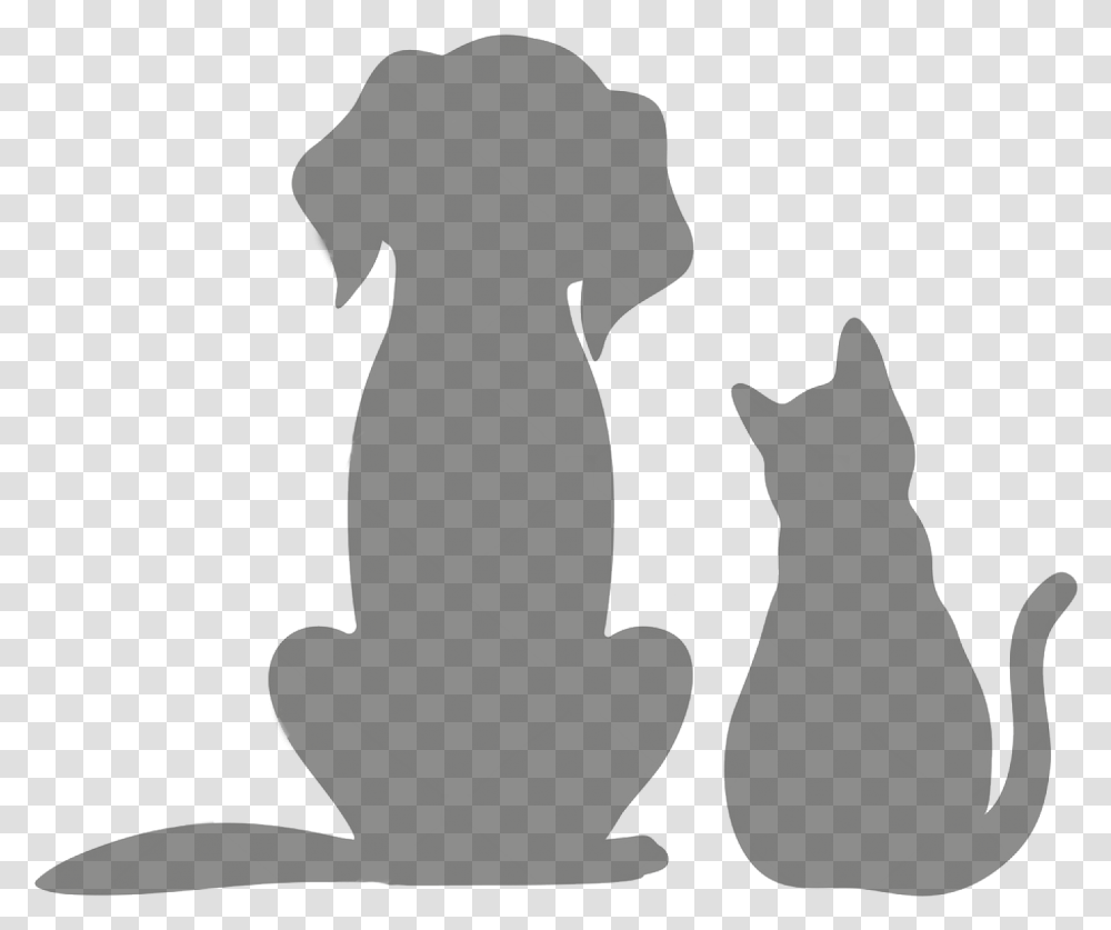 Dog And Cat Silhouette Hale Pet Doors Of Arizona Dog And Cat Silhouette, Person, Human, Kneeling, Chess Transparent Png