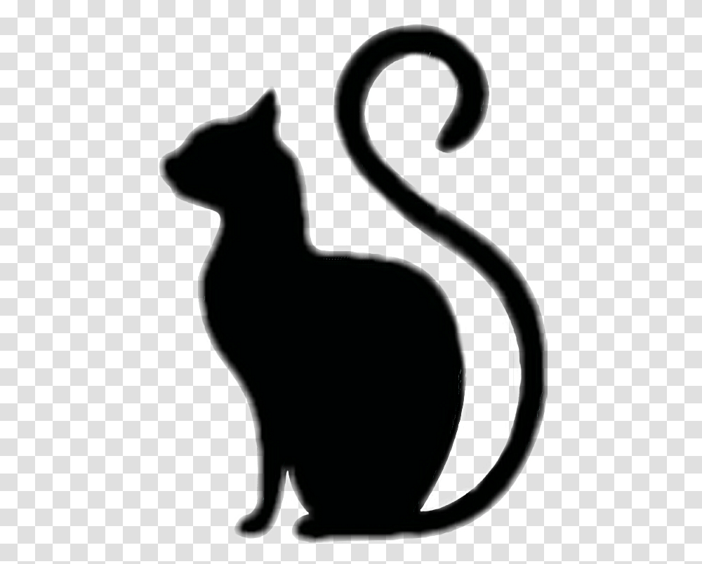 Dog And Cat Silhouettes Clipart Black Cat Profile Tattoo, Stencil, Pet, Animal, Mammal Transparent Png